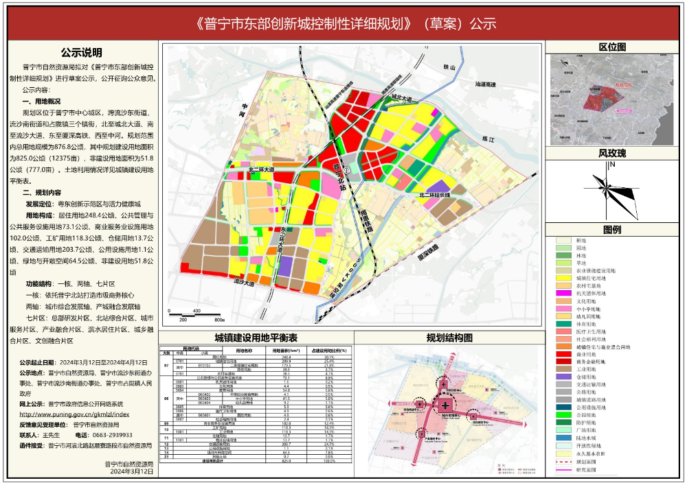 《普宁市东部创新城控制性详细规划》（草案）公示.jpg