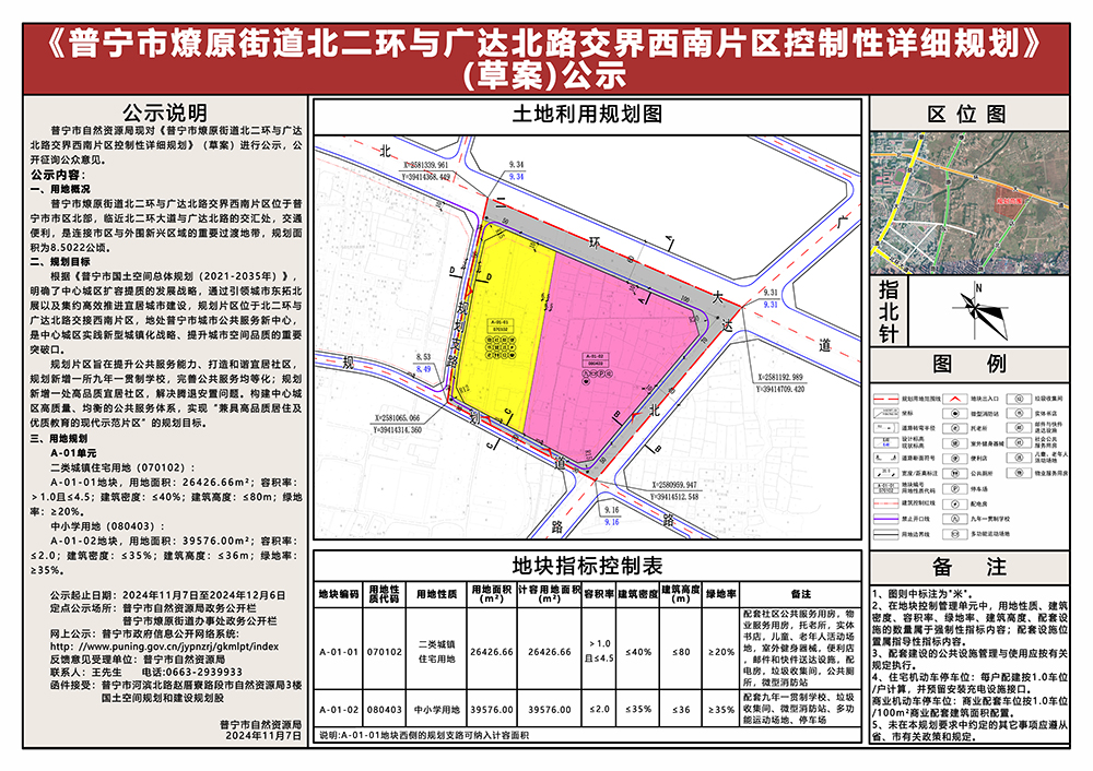 《普宁市燎原街道北二环与广达北路交界西南片区控制性详细规划》（草案）公示 - 副本.jpg