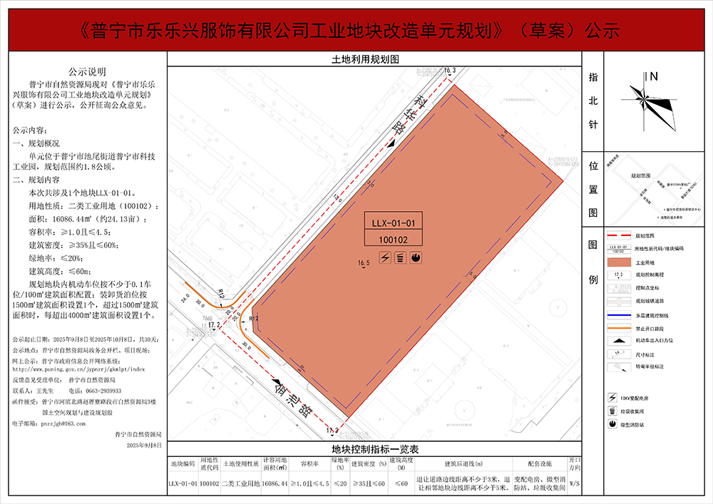 《普宁市乐乐兴服饰有限公司工业地块改造单元规划》（草案）公示 - 副本.jpg